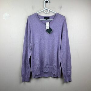 NWT Brook Brothers Purple V-neck Sweater Size L